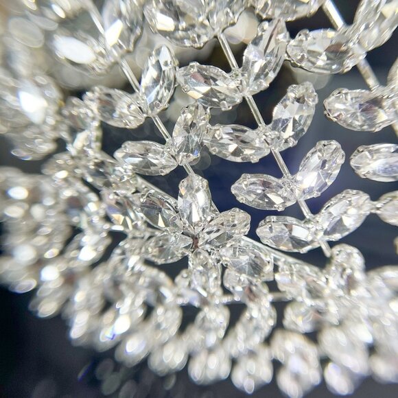 Crystal Bridal Tiara, Floral Wedding Tiara, Bridal Crown Silver Wedding Headband